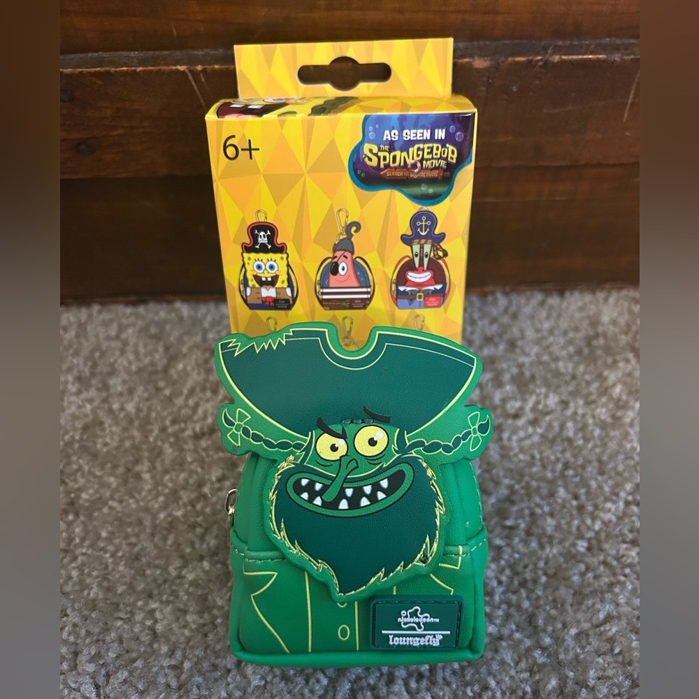 Loungefly SpongeBob Davey Jones Pirate Mini Backpack Bag Charm Keychain - New
